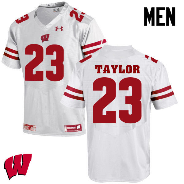 Wisconsin Badgers Men's #23 Jonathan Taylor NCAA Under Armour Authentic White College Stitched Football Jersey QW40M71SV